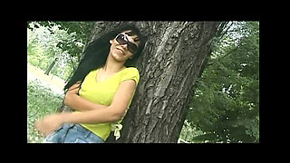 Cute Brunette Flashing Her Pussy in a Park and Fingering at Home