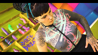 Tattooed Alt Teen Deepthroats & Gets Face Fucked POV by Her Punk BF - Sloppy BJ to Facial Cumshot