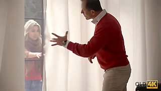 Old4k. hot porn of older and teenage lovers culminates with...