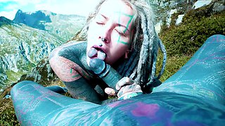 Tattooed couple gets down outdoors with POV anal and public blowjob