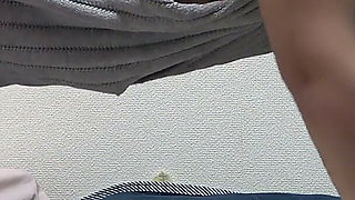 No Bra Mini Dress Girl's Room - Cute Girl Doing Fitness Training in a Girls' Apartment in Japan While Wedgie Thong Panties