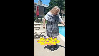 Nurse Vicki Wears Checkers to the Pool