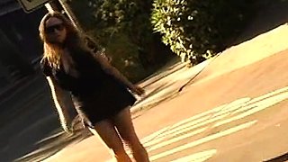 Busty Czech amateur fucks outdoor in public