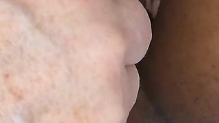 Urethra Massage and Pee Control in White Stay-ups and Blue Boots