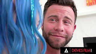 SATANS FILM - Blue Haired Sweetie Jewelz Blu Tears up Firm With Her Swinger Neighbor - Seth Gamble