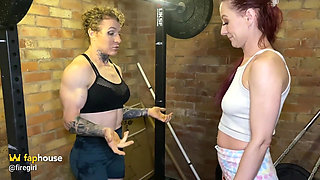 Lesbian Trainer Seduced Firegirl in the Gym