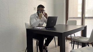 Secretary Masturbates at Work but Is Seen by Her Boss