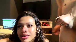 Cute teen with braces get facial after hard pounding live at
