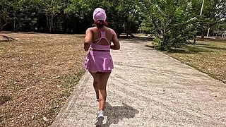 Horny Latina Neighbor Invites Me For Exercise And Shows Her Natural Tits - Cheeky Public Sex