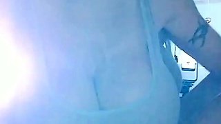 Beautiful Brunette Big Boobs Rides Fake Cock