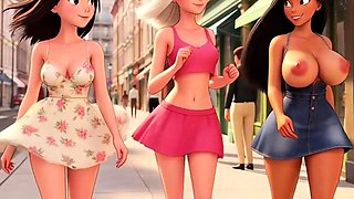 Lesbian strip threesome after Brazil Korea game - AI HENTAI