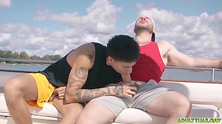 Angel Elias And Marcus Mcneill - Best Buds And Decide To Jerk Off Together On The Boat