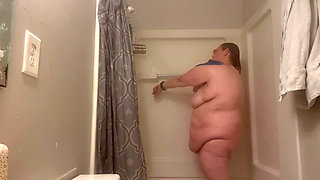 Fat Bitch Takes Steaming Hot Shower and Plays with Herself