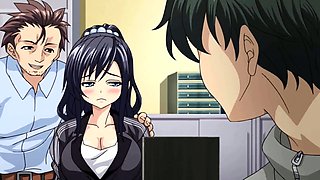 Busty Anime Maid with Big Cock Action