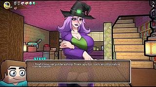 Wild fuck-fest with a Minecraft witch and her jizz potion in hornycraft