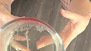 Filling Her Ass with Both of Our Piss and Cum with Speculum and Pouring All Over Her While I Piss on Her.