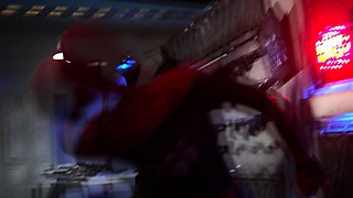 Fetish babe eating hot cum after hard deep throat blowjob