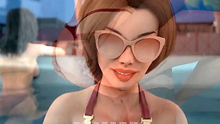 Hotwife cartoon mom with a big booty in an anime adventure