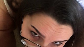 Wet and messy amateur blowjob and handjob