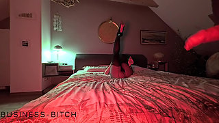 hot secretary in sexy pantyhose, grey silk top and high heels rides boss cock for cum in nylon - business-bitch