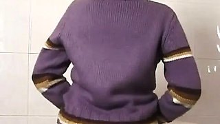 Blonde MILF Toilet Fuck with Big Tits and Big Cock Cumshot