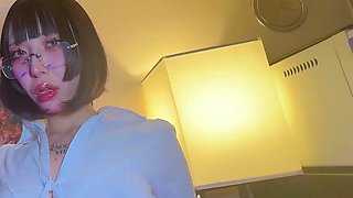 Horny Office Lady Melu Rubs Her Pussy