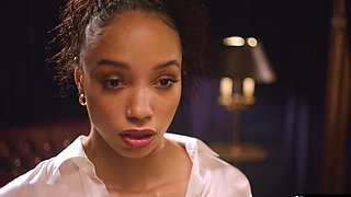 Skinny Dante and Ebony Alexis in steamy lingerie action