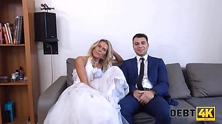 DEBT4k. Groom has to watch brides sex with insistent debt collector