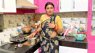 My Lovely Stepmother Was Cooking in the Kitchen, Stepfather Went to Office Then Stepmother Wants to Fuck