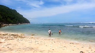 My Butt Plug N Chinese Balls Flashing Next To Surfers And Local Tourists