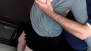 Stepdad pumps stepdaughter's pussy full of cum after cuming in her stepmom's ass