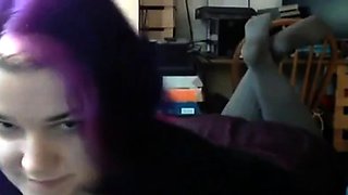 Emo Goth Girl's Foot Fetish Webcam Show