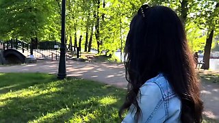 My friend controls my orgasms in public with a toy from