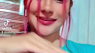 Cute Girl Changes Her Panties in Front of the Mirror