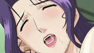 Velvet haired hentai bitch getting big jugs teased and