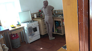 Turkish Cleaning Maid in Germany Is Shocked When I Flash My Big Cock to Her.