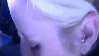 Blonde Amateur Gives a Blowjob in a Car