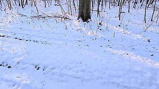 Ass spanking in the snow