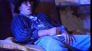 A super sexy brunette massages her big boobs