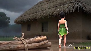 Desi Tribal Village Beauty Hot Passionate Night with Traveler in Forest Hut