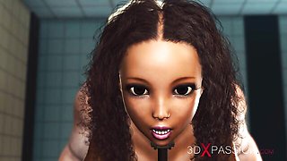 Shaved smut with consummate girlie from 3DXPassion