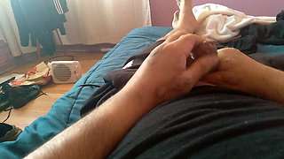 Cute gay man eagerly pulls back his foreskin