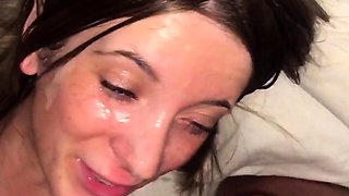 Amateur blowjob with facial cumshot