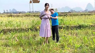 chinese bondage - bound and walk in field