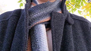 Flashing tits on a field