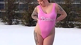 Swingers. Two Married Couples Play in the Snow Naked in Public. the Women Pee in the Snow and the Men Lick It off.