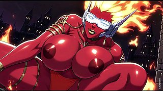 Fire element demon sexy pose Ai animation
