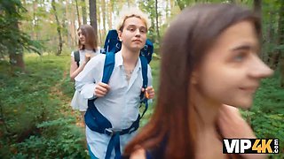 Vip4k. naughty couples lick asses in the forest and pound with each other
