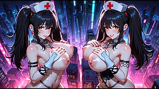 Kiss Video, Cute Nurse Women Kissing Together