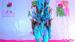 Wam!! Martina Is Punished with a Mess of Colorful Slime